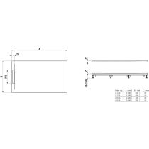 LAUFEN LAUFEN PRO S Sprchová vanička, obdĺžniková, s lineárnym odtokom na kratšej strane, Marbond, 1400x900x32 mm, Betónovo šedá 079, H2101880790001