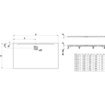 LAUFEN LAUFEN PRO Sprchová vanička, obdĺžniková, s odtokom na dlhšej strane, Marbond, 1400x900x30 mm, Betónovo šedá 079, H2109590790001