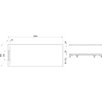 LAUFEN LAUFEN PRO S Sprchová vanička, obdĺžniková, s lineárnym odtokom na kratšej strane, Marbond, 2000x800x38 mm, Biela 000, H2111880000001