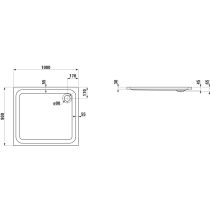 LAUFEN SOLUTIONS Sprchová vanička, sanitární akrylát, 1000x900x30 mm, Biela 000, H2115090000001