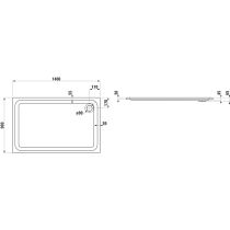 LAUFEN SOLUTIONS Sprchová vanička, sanitárny akrylát, 1400x900x30 mm, Biela 000, H2125080000001