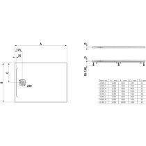 LAUFEN LAUFEN PRO Sprchová vanička, obdľžniková, s odtokom na kratšej strane, 1200x700x38 mm, Čierna 080, H2129510800001