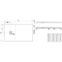 LAUFEN SOLUTIONS Sprchová vanička, obdĺžniková, s odtokom na boku, Marbond, 1700x750x44 mm, Biela 000, H2134480000001