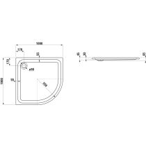 LAUFEN SOLUTIONS Sprchová vanička, sanitárny akrylát, 1000x1000x30 mm, Biela 000, H2135030000001