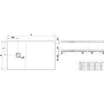LAUFEN SOLUTIONS Sprchová vanička, obdĺžniková, s odtokom na boku, Marbond, 2000x900x44 mm, Biela 000, H2144440000001