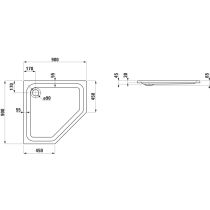 LAUFEN SOLUTIONS Sprchová vanička, sanitárny akrylát, 900x900x30 mm, Biela 000, H2145020000001