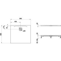 LAUFEN LAUFEN PRO Sprchová vanička, obdĺžniková, s odtokom na dlhšej strane, Marbond, 900x800x30 mm, Biela 000, H2149500000001