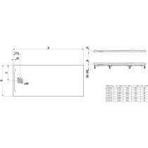 LAUFEN LAUFEN PRO Sprchová vanička, obdĺžniková, s odtokom na kratšej strane, Marbond, 1700x750x46 mm, Betónovo šedá 079, H2149510790001