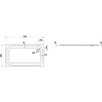 LAUFEN PLATINA Oceľová sprchová vanička, hrúbka 3,5 mm, 1400x800x25 mm, Biela 000, H2150060000401