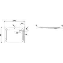 LAUFEN PLATINA Oceľová sprchová vanička, 1000x800x65 mm, Biela matná 757, H2150417570401