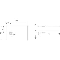 LAUFEN SOLUTIONS Sprchová vanička, obdĺžniková, pre inštaláciu v úrovni podlahy, Marbond, 1200x800x38 mm, Biela 000, H2154410000001