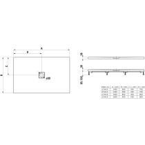 LAUFEN SOLUTIONS Sprchová vanička, obdĺžniková, pre inštaláciu v úrovni podlahy, Marbond, 1600x900x38 mm, Biela 000, H2154460000001