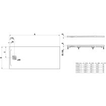 LAUFEN LAUFEN PRO Sprchová vanička, obdĺžniková, s odtokom na kratšej strane, Marbond, 1700x700x46 mm, Betónovo šedá 079, H2159560790001