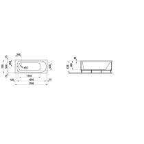 LAUFEN SOLUTIONS Vaňa, s hliníkovou konštrukciou, 1700x700x620 mm, H2225010000001