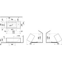 LAUFEN Kartell LAUFEN Vaňa, voľnes stojaca, materiál Sentec, s plochou pre armatúru, s prepadom na čelnej strane, s Hubsystémom, 1700x860x440 mm, H2243320006161