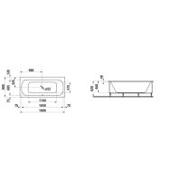 LAUFEN SOLUTIONS Vaňa s konštrukciou a L-panelom ľavým, 1800x800x620 mm, H2245050000001