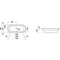 LAUFEN THALLIUM Oceľová vaňa, hrúbka 3 mm, 1800x800x420 mm, H2250800000401