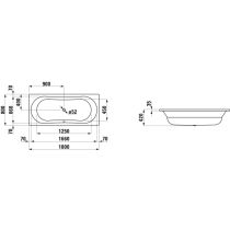 LAUFEN THALLIUM Oceľová vaňa, hrúbka 3 mm, 1800x800x420 mm, H2250906000401