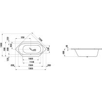 LAUFEN SOLUTIONS Vaňa, vstavaná verzia, 1900x900x480 mm, H2255200000001