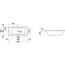 LAUFEN LAUFEN PRO Obdĺžníková vaňa, 1800x800x450 mm, H2279500000401