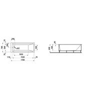 LAUFEN LAUFEN PRO Vaňa, samostatne stojaca, s hliníkovou konštrukciou, objem 160 l, 1700x700x620 mm, H2309510006451