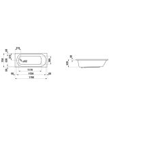 LAUFEN LUA Vaňa, vstavaná verzia, 1700x750x420 mm, H2320800000001