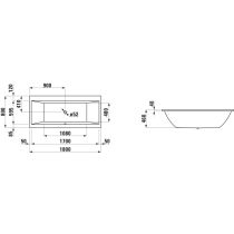 LAUFEN LAUFEN PRO Vaňa, vstavaná verzia, objem 225 l, 1800x800x460 mm, H2329500000001