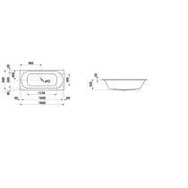 LAUFEN LUA Vaňa, vstavaná verzia, 1800x800x420 mm, H2330800000001