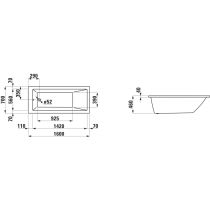 LAUFEN LAUFEN PRO Vaňa, vstavaná verzia, objem 125 l, 1600x700x460 mm, H2339500000001