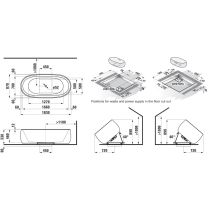 LAUFEN ILBAGNOALESSI Vaňa, solid surface, 1830 x 870 mm samostatne stojaca, s konštrukciou pre uľahčenie montáže, 1830x870x460 mm, H2459720006151