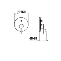 LAUFEN LUA Podomietková vaňová batéria s prepínačom, kompletný vrátane mosadzného telesa, Chróm 004, H3210860048001