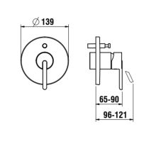 LAUFEN LUA Vrchný set podomietkovej vaňovej batérie, s prepínačom, pre Simibox alebo Simibox Light, bez zavzdušňovacieho ventilu, PVD Titán čierný matný 081, H3210860810001