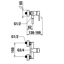 LAUFEN LUA Sprchová nástenná páková batéria, bez sprchového príslušenstva, Chróm 004, H3310810044001