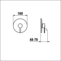 LAUFEN LUA Podomietková sprchová batéria s prepínačom, kompletný vrátane mosadzného telesa, Chróm 004, H3310860048001