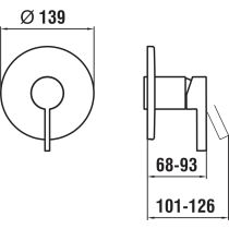 LAUFEN Kartell LAUFEN Vrchná sada podomietkovej sprchovej batérie pre Simibox alebo Simibox Light, PVD Zlatoružová 082, H3313360820001