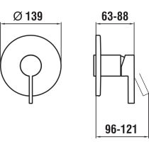 LAUFEN Kartell LAUFEN Vrchná sada podomietkovej sprchovej batérie pre Simibox alebo Simibox Light, PVD kartáčovaná nerezová oceľ 090, H3313360900001