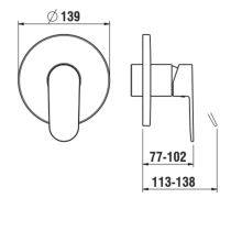 LAUFEN NEJA Vrchný set podomietkovej sprchovej batérie pre Simibox alebo Simibox Light, Chróm 004, H3315160040001