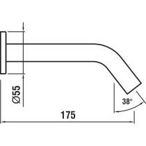 LAUFEN Kartell LAUFEN Nástenný výtok 175 mm, PVD Titán čierný matný 081, H3713300810601