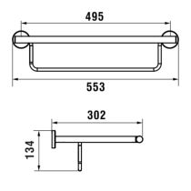 LAUFEN NIARA Police na osušky so závesnou tyčou, Chróm 004, H3810620040031