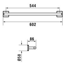 LAUFEN NIARA S Závesná tyč na uterák, PVD inox kartáčovaná oceľ 161, H3810721610001
