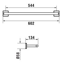 LAUFEN NIARA S Dvojitá závesná tyč na uteráky, PVD inox kartáčovaná oceľ 161, H3810721610021
