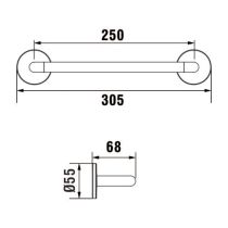 LAUFEN CANA Závesná tyč na uterák, Chróm 004, H3811310040001