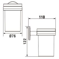 LAUFEN CANA Držiak so skleneným pohárikom, Chróm 004, H3821320040001