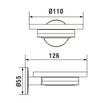 LAUFEN CANA Držiak so sklenenou mydelničkou, Chróm 004, H3831310040001