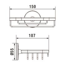 LAUFEN CANA Drôtenný košík nástenný 150 mm, Chróm 004, H3831310040011