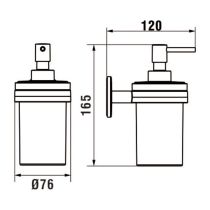 LAUFEN CANA Držiak so skleneným dávkovačom mydla, 240 ml, Chróm 004, H3831320040001