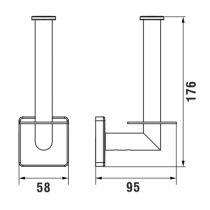 LAUFEN NIARA S Držiaky WC papiera vertikálny, Chróm 004, H3840720040021