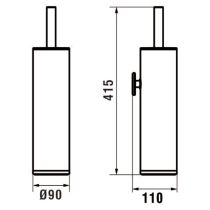 LAUFEN CANA WC súprava nástenná, komplet vrátane kefy, Chróm 004, H3841310040011