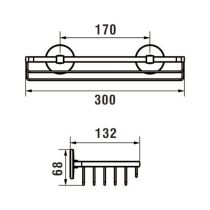 LAUFEN CANA Drôtenný košík nástenný, 30 cm, Chróm 004, H3851310040011