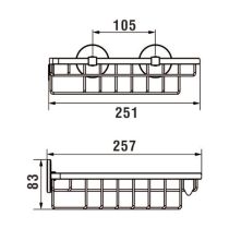 LAUFEN CANA Drôtenný košík nástenný, rohový, 26x26 cm, Chróm 004, H3851310040021